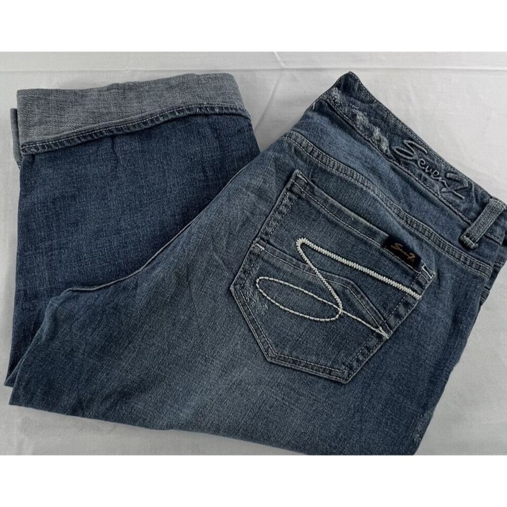 Seven7 Jeans Womens Size 10 Capris Embroidered Pockets